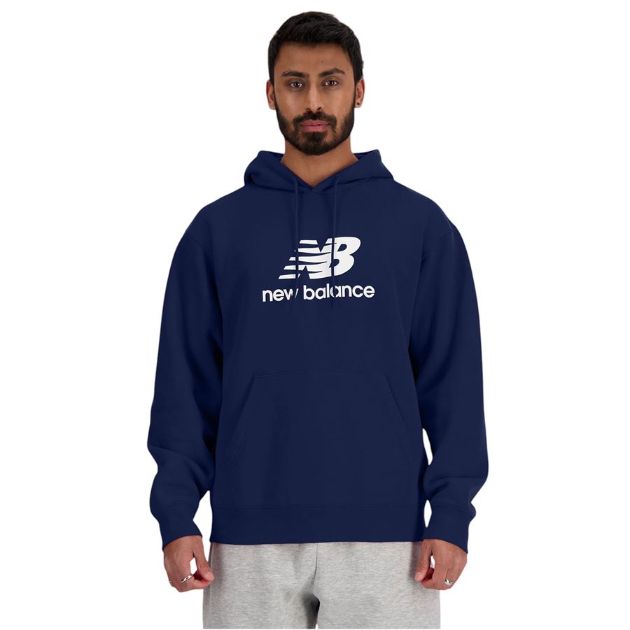 Sport Essentials French Terry Logo Hoodie felpa con cappuccio da uomo New Balance | MT41501NNY